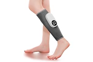 LAOBEN Leg Massager, Calf Massage Machine, 3 * 3 Air Circulation Squeeze Massage, Heating Mode, Rechargeable Design, Adjustable Size Velcro, Relax Calf Muscles, Relieve Pain, Dark Black (One Pack).