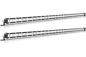 PICAA Fila Unica Barra luminosa a LED Fuoristrada 108cm 38 pollici 180W Fari Led Trattore 12V 24V Spot Flood Slim LED Luce da Lavoro per Auto Barca FUORI STRADA 4X4 SUV ATV UTV Camion （2 pz）