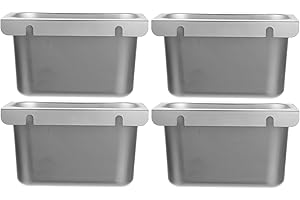 OCS PARTS Grease Cup Holders for Commercial Kitchen Canopy Hoods - 4" Deep Drip Pan Grease Catchers for Restaurants (4)