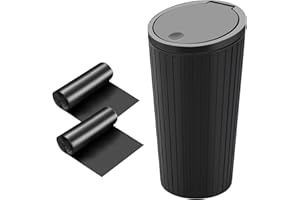 Aevorant Car Bin Interior Set (Black) | Compact Waste Bin with 2 Rolls Bags for Cup Holders & Doors - Ideal as a Car Gadget, Travel Accessory and Camping Accessory