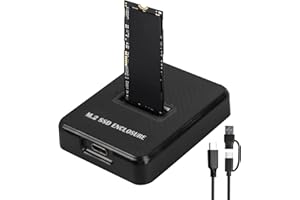 LEIKURVO M.2 NVMe & SATA Estación de acoplamiento, Discos Duros Discos Duros Estación de acoplamiento 10Gbps USB 3.2 Gen2 Adaptador para M-Key/B+M Key Dual Protocolo Carcasa SSD externa NVMe & NGFF para SSD