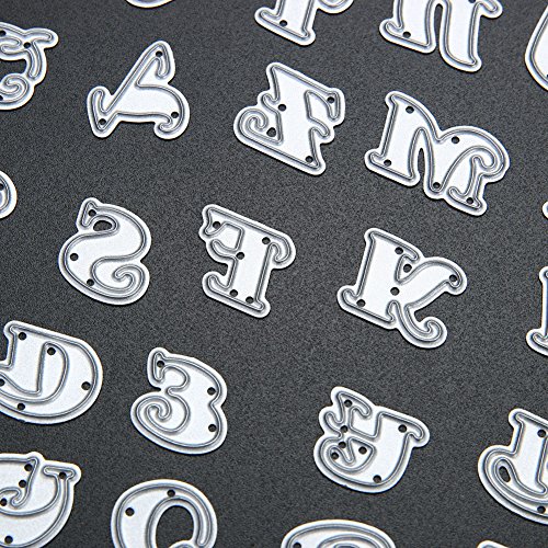 Demiawaking Schön Baum Form Stanzschablonen Metall Schneiden Schablonen für DIY Scrapbooking Album, Alphabet Buchstabe A-Z Schneiden Schablonen Papier Karten Sammelalbum Dekor (9) - 8