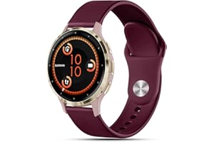 VELULYX Pasek silikonowy kompatybilny z Garmin Vivoactive 4S/Venu 2S/Venu 3S/Vivomove 3S, pasek sportowy 18 mm dla Fossil Ladies Gen 6/Gen 5E/Fossil Ladies Q Venture HR Gen 4/Withings Steel HR 36 mm