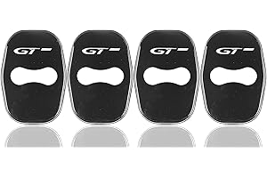 LOOFSAF 4 Stück Edelstahl Auto Türschloss Abdeckung für Peugeot Gt 208 308 408 508 2008 3008, Edelstahl Auto Türschlossabdeckung, Door Lock Cover Zubehör Türverriegelung Abdeckung