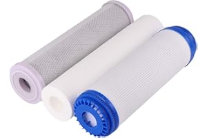 ULTECHNOVO 1 Set 3Pcs Remplacement de Cartouche de Filtre à Eau pour Sédiments CTO Bloc de Carbone Purificateur D'eau Filtres Noyau
