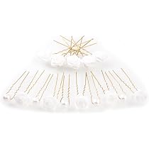 Haarschmuck-Set Für Braut & Abendkleid – 42-teilig, Weiß, Mit Röschen, Curlies & Perlen-Haarnadeln, Für Hochzeit, Party, Fest