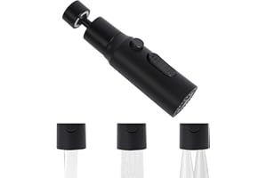 Plliocse Kitchen Spray Head Pull, Spray Adapter, Replacement Tap Aerator Sprayer with 3 Modes, 360 Swivel Tap Extender for Kitchen Sink (Black)