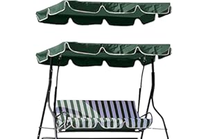 SHURZZESJ Porch Swing Canopy, Replacement Waterproof Swing TopCover, Garden Swing Seat Replacement Canopy Sun Shade AwningCover, Washable Swing CanopyCover For Furniture Park Garden Porch