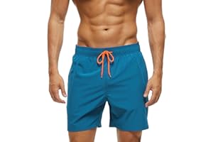 YYDSXK Męskie spodenki kąpielowe, szorty, z ukrytym zamkiem błyskawicznym, podszewka z siatki, wodoodporne, szybkoschnące, surfingowe