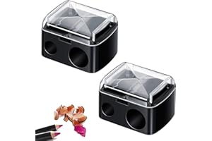 MAKOTO NOBU Taille Crayon Maquillage, 2 pièces Double Trou, Accessoires de Maquillage et Outils, Convient aux crayons yeux et lèvres de taille standard et jumbo, Pratique pour Voyage