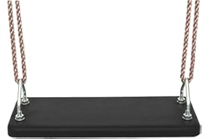 GARTENPIRAT Asiento Columpio Infantil, Goma Reforzada, Cuadrado, Negro, Exterior