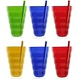 Arrow Plastic Sip-A-Tumbler/Cup with build in straw, 22 Oz/ 650 mL, Assorted