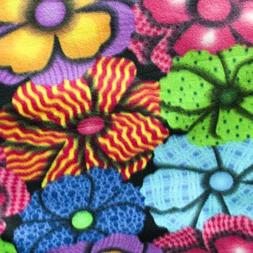 Big Rainbow Flowers Anti Pill Premium Fleece Fabric, 60 Inches Wide - Sold By The Yard (FB) by Fabric Bravo