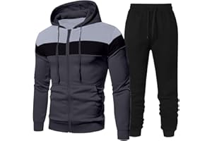 MXETWJEL Mens Tracksuit Set Full Zip Hoodie Top Bottoms Drawstring Joggers 2 Piece Sets Full Sleeve Hooded Gym Sweatsuits Plain Yoga Pants Outfit Clearance Drawstring Waistband Casual Athletic Sets Size S-3xl