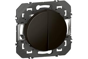 LEGRAND | Interrupteur Ou Va-Et-Vient 10AX + Bouton Poussoir 6A, Dooxie, Finition Noir Mat, Connexion Rapide Sans Outil, À Compléter Avec Plaque De Finition