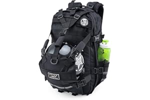 Aferrizu Motorcycle Helmet Backpack Skull Style Large Capacity Waterproof Motorbike Helmet Storage Bag for Man Cycling Travel Backpack Motorcycle Gear (Black)