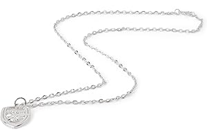 The Gift Scholars Officially Licensed Arsenal FC Crest Pendant Necklace, Silver Plated Chain, Men's Football Jewellery