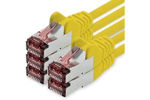 1CONN Cat6 Netzwerkkabel 5 X 0,25m gelb Ethernetkabel Lankabel Cat6 Lan Netzwerk Kabel Sftp Pimf Patchkabel 1000 Mbit s