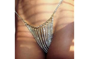 Sethain Rhinestone Underwear Chain Silver Sparkly Crystal Panties Body Chains Nightclub Bikini Jewelry Accessories for Women