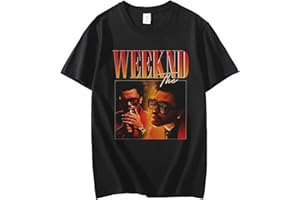 OUHZNUX Hombres The Weeknd X Vlone The Weeknd Camiseta 90S Vintage Unisex Negro Algodón Camiseta Hombre Mujer Top Punk Ropa Xxs-3Xl
