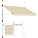 KESSER Awning with Crank for Balcony | Balcony Blind without Drilling Holes UV Resistant Adjustable Height Water Repellent Su
