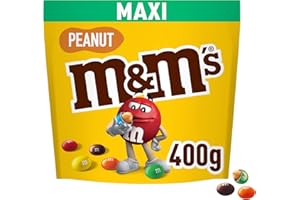 M&M's Peanuts Snack de Cacahuete y Chocolate con Leche, Chuches Halloween, Chocolate Regalo (400g)