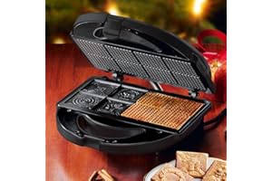 Gaufrier pour gaufres à la cannelle Hagen Grote, 23 x 22,5 x 9 cm de hauteur, 230V/750W, pour gaufrettes à la cannelle très fines avec 8 motifs différents, revêtement antiadhésif