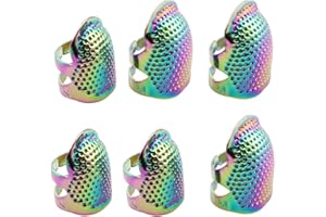 EODKSE Conjunto de 6 Anillos-dedal de Costura de Metal, Ajustables y deslumbrantes en Cobre, Protege Tus Dedos Mientras coses con Estilo, Accesorios proyectos DIY de Costura