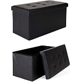 IDMarket - Banc Coffre Rangement sur Pied 76 cm Tissu Gris Anthracite
