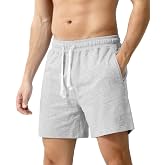 Casey Kevin Men's Sports Shorts Cotton Summer Sport Shorts Bodybuilding Gym with Zip Pocket for Training Fitness Running