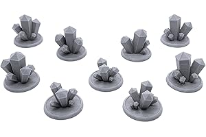 EnderToys Crystal Clusters, Terrain Scenery for Tabletop 28mm Miniatures Wargame, 3D Printed and Paintable