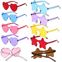 18 Occhiali Da Festa A Forma Di Stella E Cuore - Senza Montatura, Colorati, Per Party E Feste - Foto 7