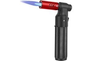 CTDMJ Soplete de cocina de butano, encendedor de llama grande, recargable, portátil, mini soplete de soplete ajustable para camping, hornear, soldadura culinaria, cocina, soldadura, barbacoa (sin gas),