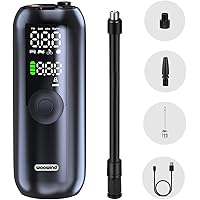 Bicycle Pump Electric Tire Pump, Woowind LP1 Portable Car Bicycle Air Compressor 150 PSI, Auto Shut Off with Presta and Schra