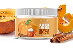 ‎HELLOSHAPE Flavour Powder Pumpkin Spice: Geschmackspulver fast ohne Kalorien – vegan, ballaststoffreich, mit Laktase, vielseitiges Flavour Pulver Lebensmittelaroma