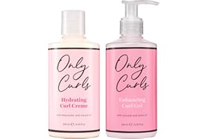 Only Curls Styling Bundle, 250ml x2, Curly Hair Products, Curl Cream & Enhancing Curl Gel, Curl Defining Set, Frizz-Free, Sulphate-Free, For All Curly Hair Types