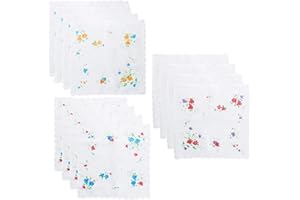 Husalsea 12 Pz Fazzoletti da Donna Bandanna di Cotone Fazzoletto Stampato Sottile Adatto Per Feste di Nozze