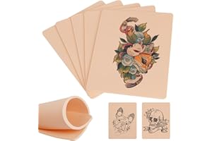 TONBAO Tattoo Kunsthaut 3mm – 5 Stück Doppelseitige Silikon Tattoo Übungshaut 19x14cm, Realistische Tattoo Haut für Tattoo Zubehör (Anfänger & Studio)