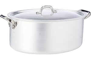 BALDASSARE AGNELLI Pentole Agnelli Linea Alluminio 3 mm Professionale Casseruola Ovale con Maniglie Inox e Coperchio, Argento, 32 cm