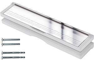 Keypak 12" (30.6cm) Sleeved Letter Box - For 40-80mm Door Thickness, Anti-Snap Flap, Internal Draught Excluder, Adjustable Letterbox for UPVC Composite Wood Doors (Silver/Polished Silver)