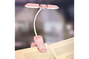 Vekkia 14 LED Rechargeable Book-Light for Reading at Night in Bed,Warm/White Reading Light with Clamp,180°Adjustable Mini Clip on Light,Lightweight Eye Care Book Light Perfect for Readers & Kids