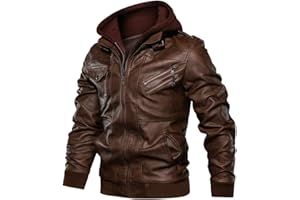 KAGAYD Veste Moto Homme Homologué Hiver Hiver Cuir Motard Veste Cuir Homme Noir Biker Automne Plus Velours Moto Veste Moto Cuir Blouson Moto Hiver À Capuche Hiver Mode Manteau Moto Blouson Homme Cuir