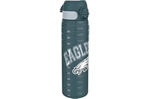 Ion8 NFL Sports Water Bottle, Leak Proof, Easy to Open, Secure Lock, Dishwasher Safe, Hygienic Flip Cover, Carry Handle, Fits Cup Holders, Easy Clean, Carbon Neutral