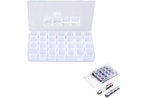 BNFGD 28 Grids Bead Storage Box Diamond Embroidery Box diamond painting storage bead storage diamond art storage box Clear Bead Container for Beads Art DIY Crafts Jewelry