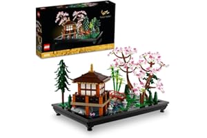 LEGO Icons Zaciszny ogród, zestaw klocków dla dorosłych z kwiatami lotosu, dekoracja biurka inspirowana ogrodem japońskim Zen, pomysł na prezent dla miłośnika ogrodu i Japonii, 10315