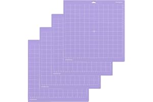 DYLYMX Tappetini da taglio per Cricut, 4 pezzi, tappetino da taglio per Cricut Explore One/Air/Air 2/Maker (StandardGrip, LightGrip, StrongGrip, FabricGrip), antiscivolo, durevoli, accessori di ricambio per