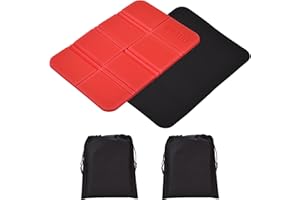 WILLINGOOD Pack de 2 cojines de asiento plegables, resistentes al agua, para exteriores, con 2 bolsas de almacenamiento, para jardín, estadio, caza, camping, senderismo, picnic