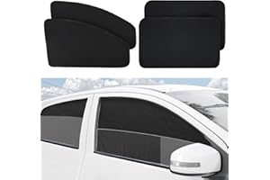 XCBYT Parasol Coche Lateral Magnético 4 Unidades, Parasol Coche Bebe, Protector Solar Automóviles Magnético, Ventana Lateral Cortinas Protección UV,Universal Parasoles Laterales para Bebés