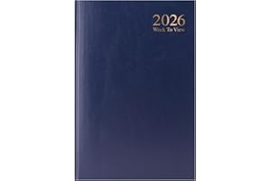 ABBEYSHAKE 2026 A5 week to view page hardback diary (Blue)