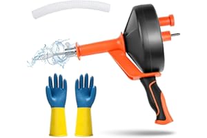 Kuvarix Furet Déboucheur Canalisation 10 m, Furet Electrique & Manuell, Furet Canalisation Professionnel, Spirale de Nettoyage de Tuyaux pour Déboucher Toilettes Lavabo Cuisine Salle de Bain